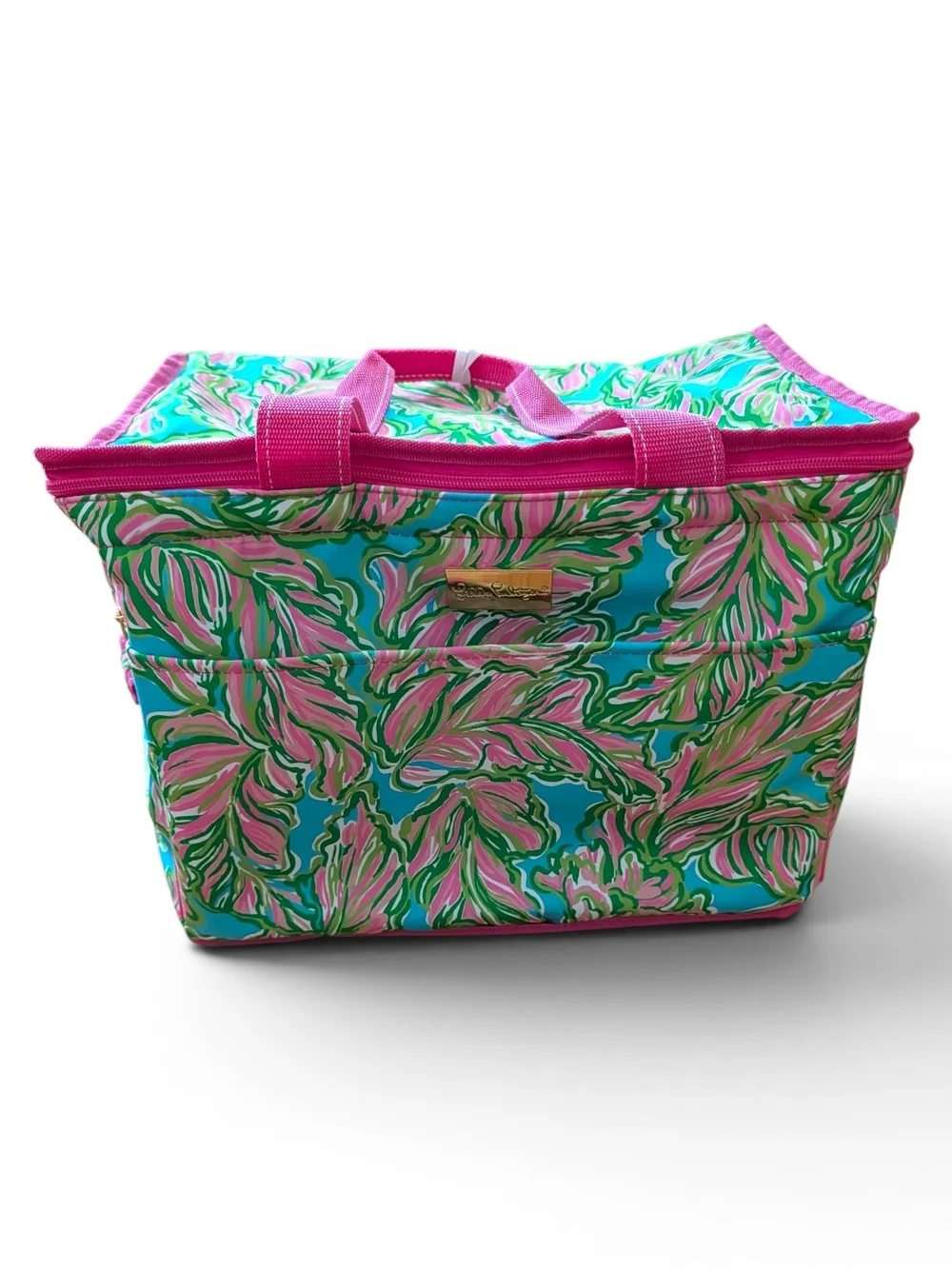 Lily Pulitzer Pink & Turquoise Floral Tote Cooler